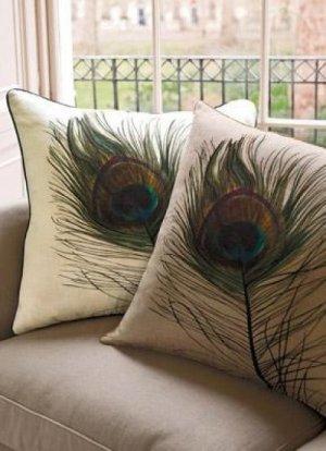 ZOFFANY PEACKOCK FEATHER CUSHION PANELS FABRIC